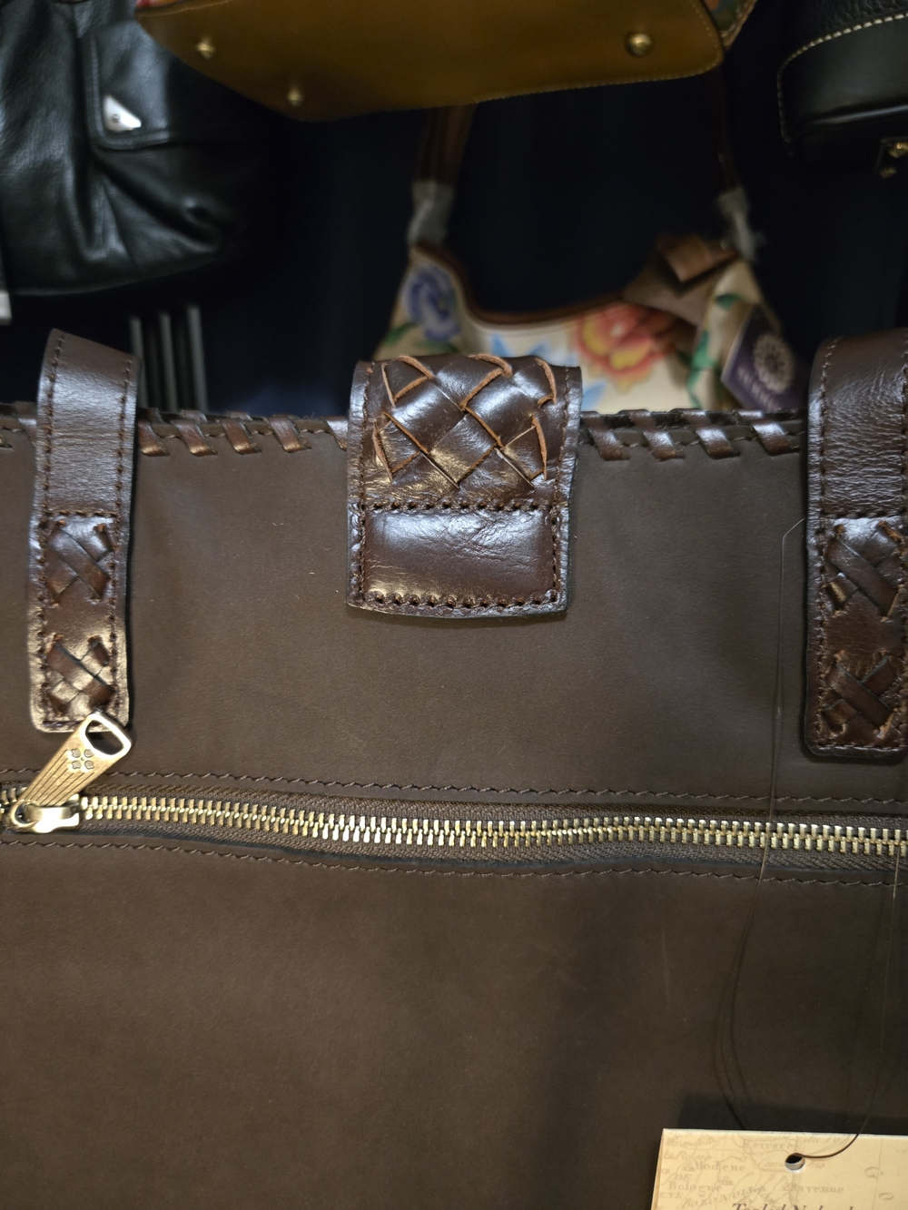Patricia Nash Lge Rich Brown Floral Embossed Tote with Braided Accent. Rare. NWT - Picture 10 of 17